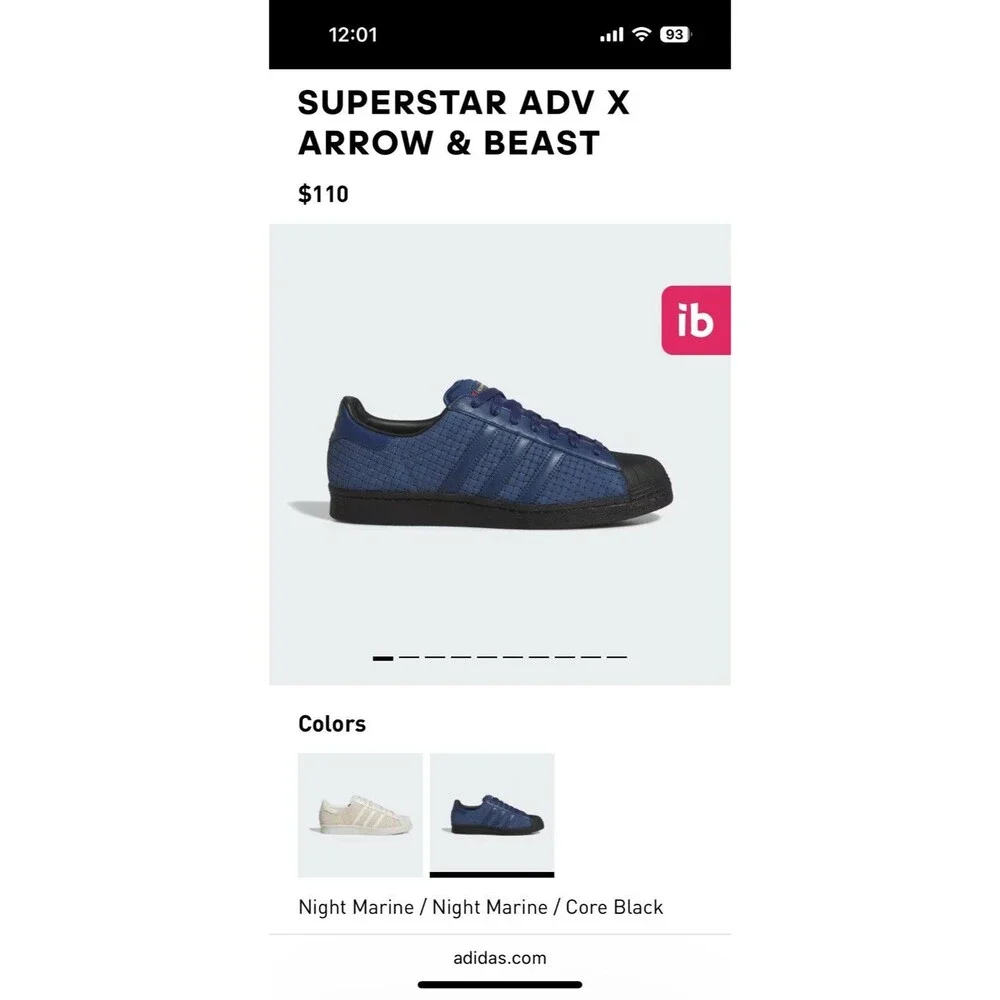 New Adidas Arrow & Beast x Superstar ADV Paris Size 11.5
